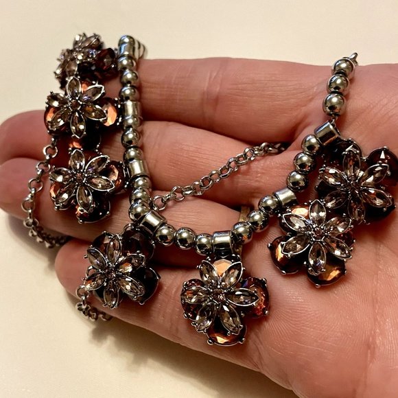 LOFT Jewelry - 4 for $20 Sale LOFT Outlet Dark & Light Pink Rhinestone Flower Necklace